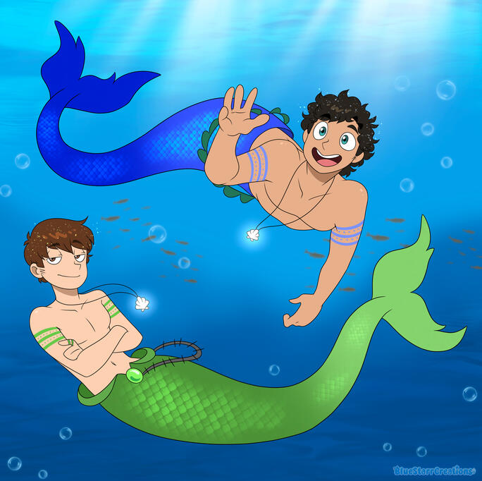 Drake & Josh as mermen! (Their merman designs are by GirlSnap)